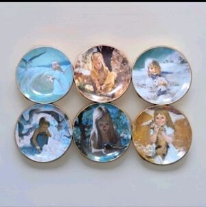 Precious Moments Collectible Porcelain Plates Thornton Utz Fine China 1980 Set 6